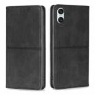 For Sony Xperia 10 VI Cow Texture Magnetic Leather Phone Case(Black) - 1