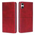 For Sony Xperia 10 VI Cow Texture Magnetic Leather Phone Case(Red) - 1