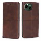 For Sharp Aquos R9 Cow Texture Magnetic Leather Phone Case(Dark Brown) - 1