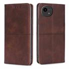 For Sharp Aquos Wish4 Cow Texture Magnetic Leather Phone Case(Dark Brown) - 1