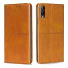 For Rakuten Hand 5G Cow Texture Magnetic Leather Phone Case(Light Brown) - 1