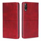 For Rakuten Hand 5G Cow Texture Magnetic Leather Phone Case(Red) - 1