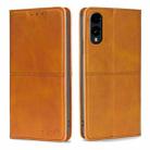 For Fujitsu Arrows We2 Cow Texture Magnetic Leather Phone Case(Light Brown) - 1