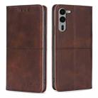 For Fujitsu Arrows We2 Plus Cow Texture Magnetic Leather Phone Case(Dark Brown) - 1