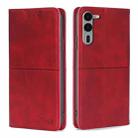 For Fujitsu Arrows We2 Plus Cow Texture Magnetic Leather Phone Case(Red) - 1