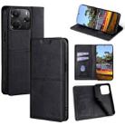 For Redmi Note 14 4G 164.84mm Cow Texture Magnetic Leather Phone Case(Black) - 1