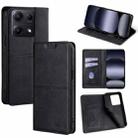 For Redmi Note 14S 4G Cow Texture Magnetic Leather Phone Case(Black) - 1