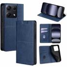 For Redmi Note 14S 4G Cow Texture Magnetic Leather Phone Case(Blue) - 1