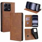 For Redmi Note 14S 4G Cow Texture Magnetic Leather Phone Case(Light Brown) - 1