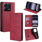 For Redmi Note 14S 4G Cow Texture Magnetic Leather Phone Case(Red) - 1