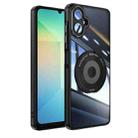 For Samsung Galaxy A06 4G 360 Holder MagSafe Acrylic Hybrid TPU Phone Case(Black) - 1
