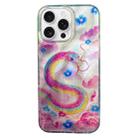 For iPhone 16 Pro Max Double Layer IMD Pattern TPU Phone Case(Pink snake) - 1