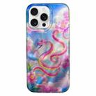 For iPhone 16 Pro Max Double Layer IMD Pattern TPU Phone Case(New Chinese Floral Snake Red) - 1