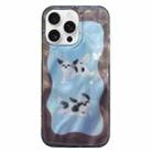 For iPhone 16 Pro Max Double Layer IMD Pattern TPU Phone Case(Contrasting Color Cats and Dogs Blue) - 1