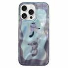 For iPhone 16 Pro Max Double Layer IMD Pattern TPU Phone Case(Contrasting Color Cats and Dogs Green) - 1