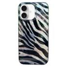 For iPhone 16 Double Layer IMD Pattern TPU Phone Case(Zebra Print) - 1