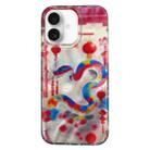 For iPhone 16 Double Layer IMD Pattern TPU Phone Case(New Year Snake) - 1