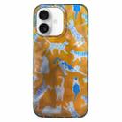 For iPhone 16 Double Layer IMD Pattern TPU Phone Case(Orange Cat) - 1