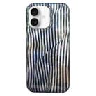 For iPhone 16 Double Layer IMD Pattern TPU Phone Case(Pleated Paper Stripes) - 1
