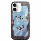 For iPhone 16 Double Layer IMD Pattern TPU Phone Case(Contrasting Color Cats and Dogs Blue) - 1