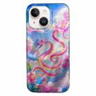 For iPhone 15 Double Layer IMD Pattern TPU Phone Case(New Chinese Floral Snake Red) - 1