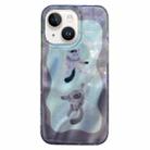 For iPhone 14 Double Layer IMD Pattern TPU Phone Case(Contrasting Color Cats and Dogs Green) - 1