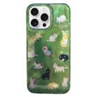 For iPhone 14 Pro Double Layer IMD Pattern TPU Phone Case(Multiple Dark Green Cats) - 1