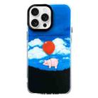 For iPhone 14 Pro Double Layer IMD Pattern TPU Phone Case(Balloon Pig) - 1