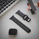 For Apple Watch 46mm / 49mm / 45mm / 44mm Single Nail Dual-Color Multi-hole Silicone Watch Band(Black Grey) - 2