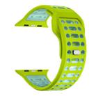 For Apple Watch 46mm / 49mm / 45mm / 44mm Single Nail Dual-Color Multi-hole Silicone Watch Band(Bright Green Luminous Green) - 1