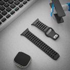 For Apple Watch 46mm / 49mm / 45mm / 44mm Single Nail Dual-Color Multi-hole Silicone Watch Band(Coal Grey Black) - 2