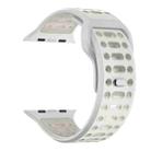 For Apple Watch 46mm / 49mm / 45mm / 44mm Single Nail Dual-Color Multi-hole Silicone Watch Band(Beige Clear Luminous) - 1