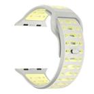 For Apple Watch 46mm / 49mm / 45mm / 44mm Single Nail Dual-Color Multi-hole Silicone Watch Band(Warm Gray Yellow) - 1