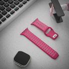 For Apple Watch 46mm / 49mm / 45mm / 44mm Single Nail Dual-Color Multi-hole Silicone Watch Band(Magenta Light Pink) - 2