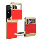 For Samsung Galaxy Z Flip4 Integrated AG Frosted Vacuum Plating Phone Case(Red) - 1