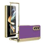 For Samsung Galaxy Z Fold3 5G Integrated AG Frosted Vacuum Plating Phone Case(Purple) - 1