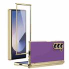 For Samsung Galaxy Z Fold5 Integrated AG Frosted Vacuum Plating Phone Case(Purple) - 1