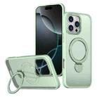 For iPhone 16 Pro Max Wing Series Gen2 MagSafe Metal Ring Holder Phone Case(Avocado Green) - 1