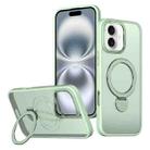 For iPhone 16 Plus Wing Series Gen2 MagSafe Metal Ring Holder Phone Case(Avocado Green) - 1