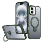For iPhone 16 Wing Series Gen2 MagSafe Metal Ring Holder Phone Case(Green) - 1