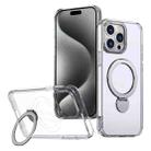 For iPhone 15 Pro Wing Series Gen2 MagSafe Metal Ring Holder Phone Case(Transparent) - 1