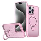 For iPhone 15 Pro Wing Series Gen2 MagSafe Metal Ring Holder Phone Case(Pink) - 1