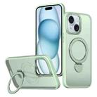 For iPhone 15 Plus Wing Series Gen2 MagSafe Metal Ring Holder Phone Case(Avocado Green) - 1