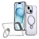 For iPhone 15 Plus Wing Series Gen2 MagSafe Metal Ring Holder Phone Case(Transparent) - 1