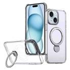 For iPhone 15 Wing Series Gen2 MagSafe Metal Ring Holder Phone Case(Transparent) - 1