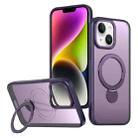 For iPhone 14 Plus Wing Series Gen2 MagSafe Metal Ring Holder Phone Case(Dark Purple) - 1