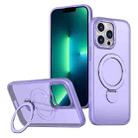 For iPhone 13 Pro Max Wing Series Gen2 MagSafe Metal Ring Holder Phone Case(Light Purple) - 1