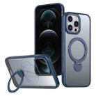 For iPhone 12 Pro Max Wing Series Gen2 MagSafe Metal Ring Holder Phone Case(Blue) - 1