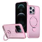 For iPhone 12 Pro Max Wing Series Gen2 MagSafe Metal Ring Holder Phone Case(Pink) - 1