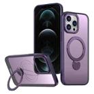 For iPhone 12 Pro Max Wing Series Gen2 MagSafe Metal Ring Holder Phone Case(Dark Purple) - 1
